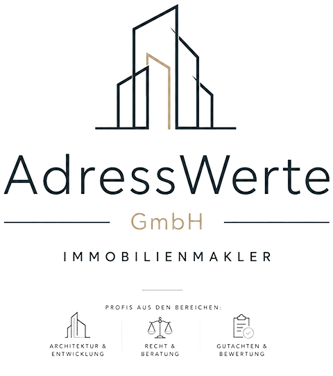 AdressWerte GmbH Immobilienmakler: Profis aus den Bereichen Architektur & Entwicklung, Recht & Beratung, Gutachten & Bewertung Logo der AdressWerte GmbH